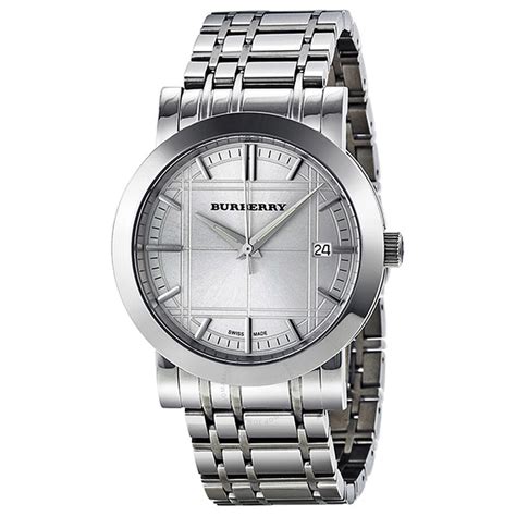 burberry 34mm stainless steel watch with 5 link strap